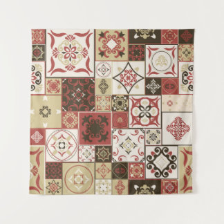 Tapiz Patrón de mosaico marroquí de Marsala de moda