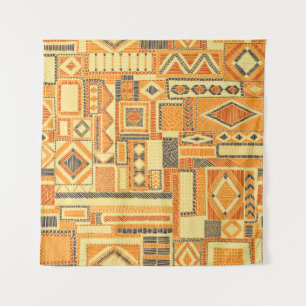 Tapiz Patrón de mosaico sin fisuras bordado. Bohemio o