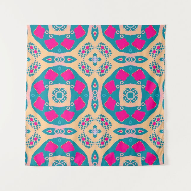 Tapiz Patrón de mosaico tradicional, peruano (Anverso)