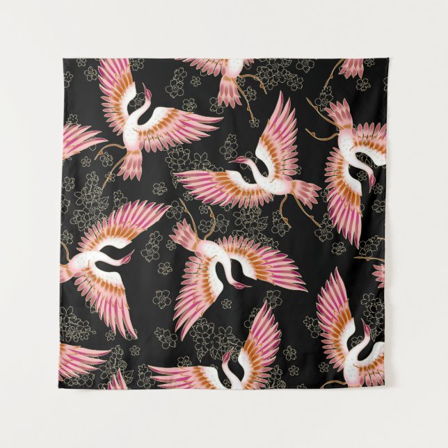 Tapiz Patrón de motivos de kimono japonés tradicional (Anverso)