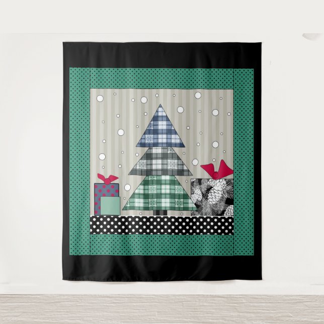 Tapiz patrón de navidades, aplicable, año nuevo, navidad (Anverso)