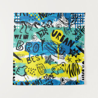 Tapiz Patrón de niños dibujados a mano