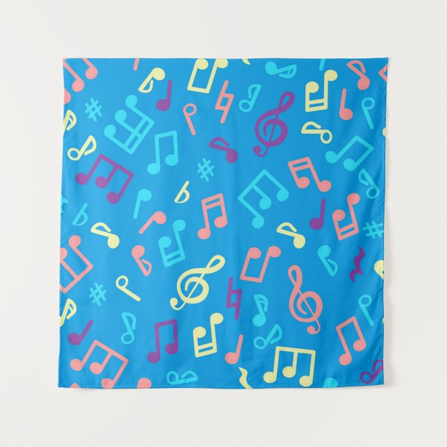 Tapiz Patrón de notas musicales (Anverso)