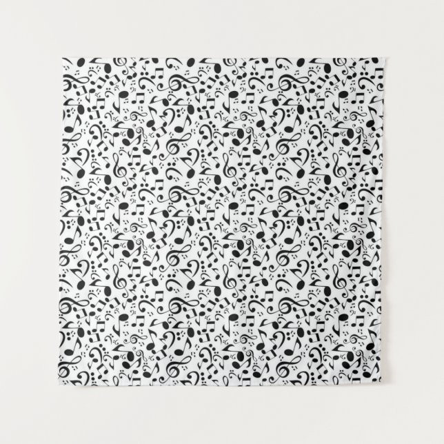 Tapiz Patrón de notas musicales (Anverso)