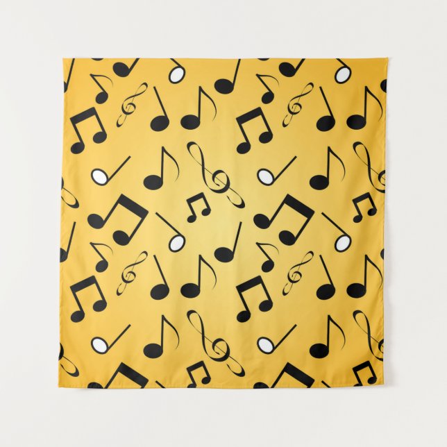 Tapiz Patrón de notas musicales (Anverso)