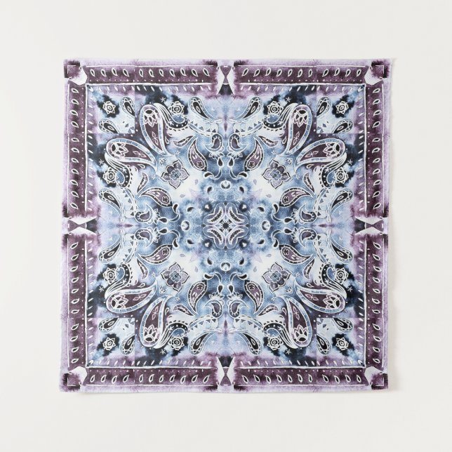 Tapiz Patrón de paisley: acuarela, chal dibujado a mano  (Anverso)