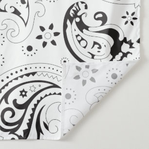 Tapiz Patrón de paisley en negro y blanco – Arte textil