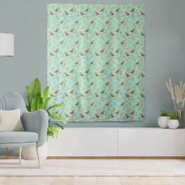 Tapiz Patrón de pájaro Robin europeo pintado de época