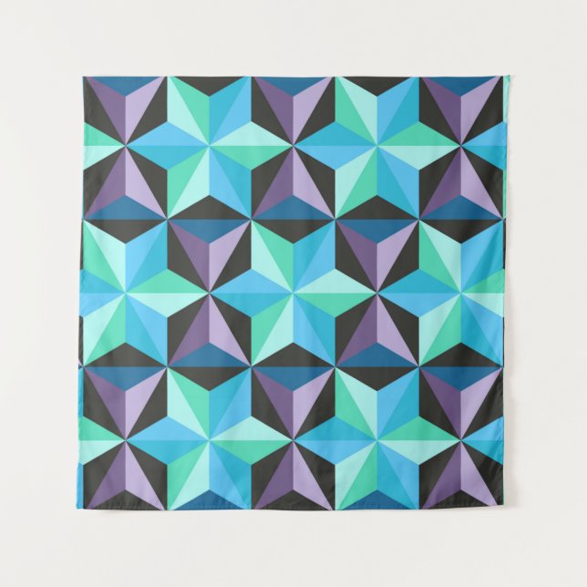 Tapiz Patrón de patchwork sin costuras con estrellas. Ge (Anverso)