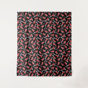 Tapiz Patrón de peces de Koi Rojo