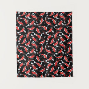 Tapiz Patrón de peces de Koi Rojo