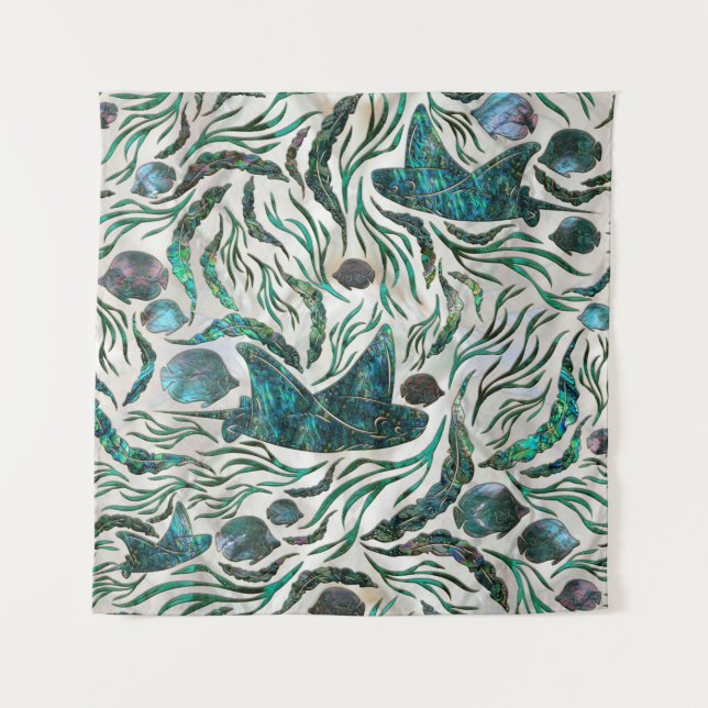 Tapiz Patrón de peces Stingray y Scat Abalone (Anverso)