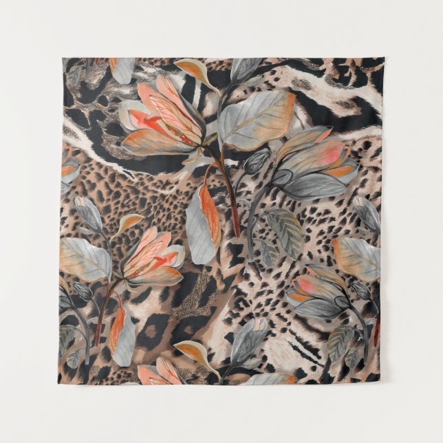 Tapiz Patrón de piel animal salvaje de África (Anverso)