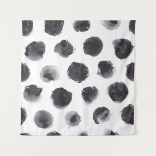 Tapiz Patrón de puntos polacos: negro, gris.