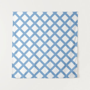 Tapiz Patrón de raya de diamante arlequín blanco azul