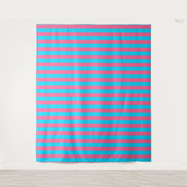 Tapiz Patrón de rayas azules rosadas  (Anverso)