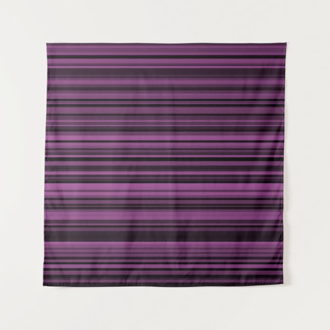 Tapiz Patrón de rayas negras moradas (Anverso)