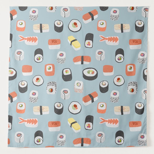 Tapiz Patrón de rollo Sushi Nigiri Maki (Japanese sushi pattern tapestry)