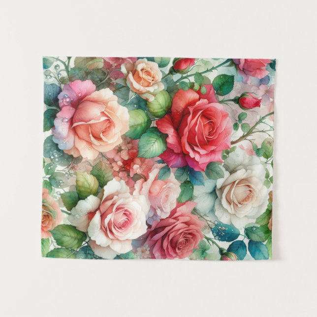 Tapiz Patrón de Rosa Caprichoso (Anverso (horizontal))