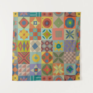 Tapiz Patrón de Talavera. Papeleo indio. Nombre en turco