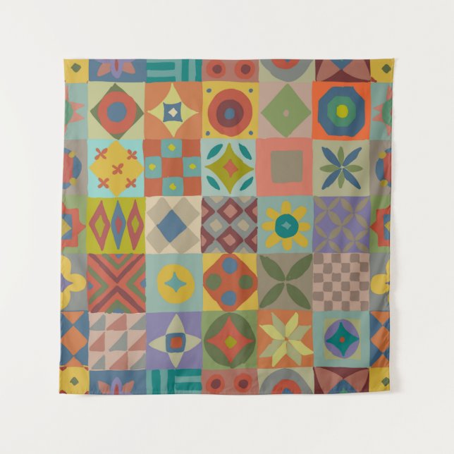 Tapiz Patrón de Talavera. Papeleo indio. Nombre en turco (Anverso)