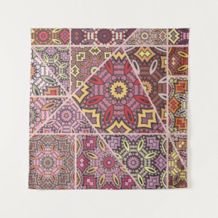 Tapiz Patrón de tejido de retazos vintage. Decoración de