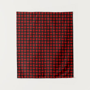 Tapiz Patrón de Tejido Rojo y Negro