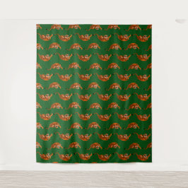 Tapiz Patrón de tigre con fondo verde