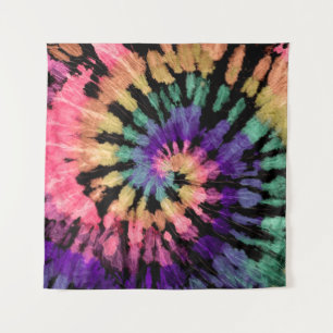 Tapiz Patrón de tintes. Shibori dibujado a mano con arco