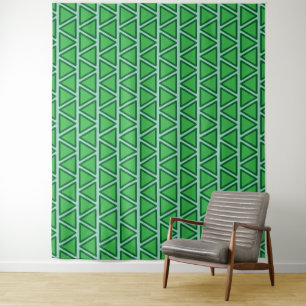 Tapiz Patrón de triángulo verde de tres tonos abstracto