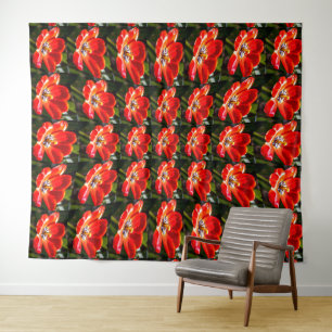 Tapiz Patrón de tulipanes rojos
