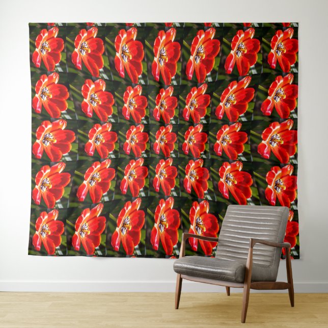 Tapiz Patrón de tulipanes rojos (In situ (horizontal))