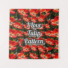 Tapiz Patrón de tulipanes rojos