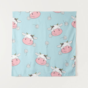 Tapiz Patrón de vacas sin costura. Tronco infantil vinta