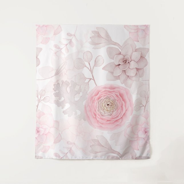 Tapiz Patrón de verano de Ilustracion exitoso de flor ro (Anverso)