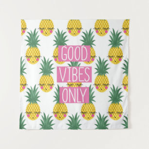 Tapiz Patrón de verano de piñas de buenas vibraciones