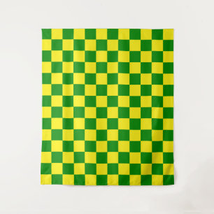 Tapiz Patrón de verificación verde amarillo