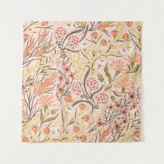 Tapiz Patrón de vintage de las flores que florecen en el