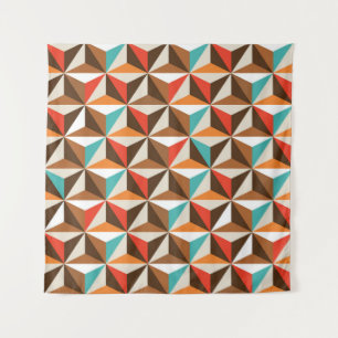 Tapiz Patrón de vintage de mosaicos de triángulo de colo