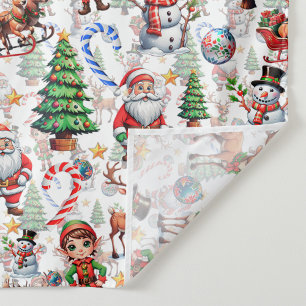 Tapiz Patrón decorativo de Navidad con fondo blanco