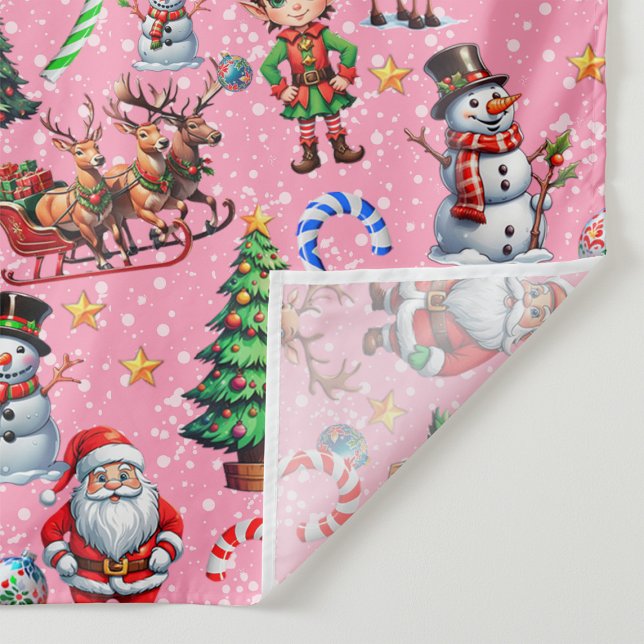 Tapiz Patrón decorativo de Navidad con fondo rosa (Subido por el creador)