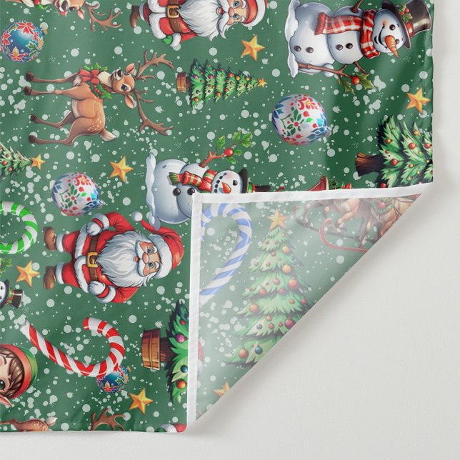 Tapiz Patrón decorativo de Navidad con fondo verde (Subido por el creador)