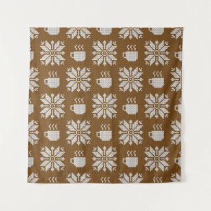 Tapiz Patrón decorativo sin fisuras de invierno de punto