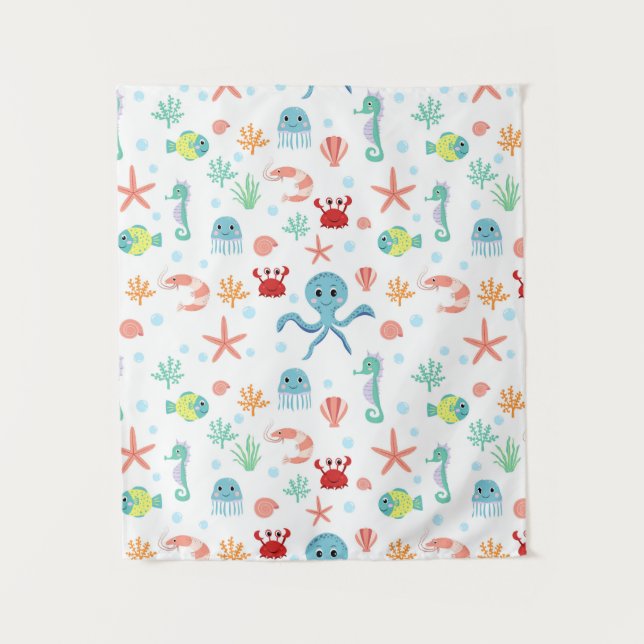 Tapiz Patrón del mundo marino (Anverso)