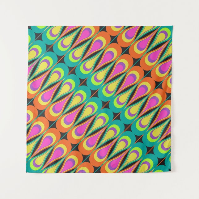 Tapiz Patrón diagonal repetitivo colorido.abstracto, art (Anverso)