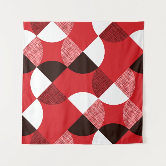 Tapiz Patrón dinámico diagonal texturizado rojo (Anverso)