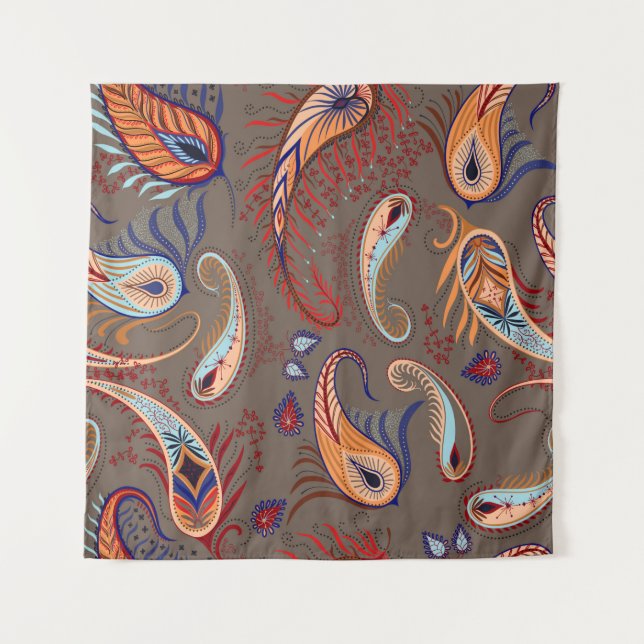 Tapiz Patrón elegante. ilustracion paisley.  (Anverso)