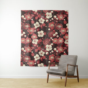 Tapiz Patrón elegante sin soldadura de flores de cerezo 