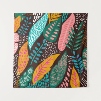 Tapiz Patrón exótico sin foco con plantas tropicales. va