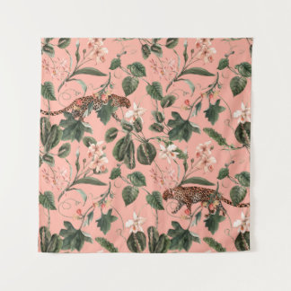 Tapiz Patrón exótico tropical acuarela con orquídea, gr